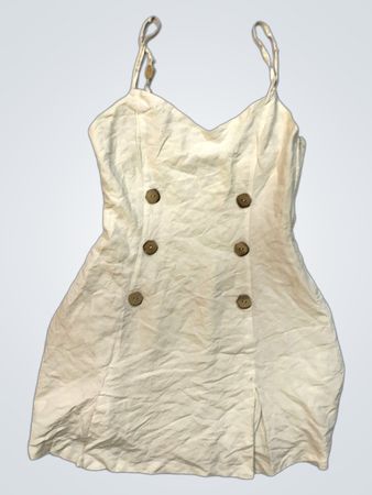 Teresa Erre Cream Knopf-vorn-Kleid