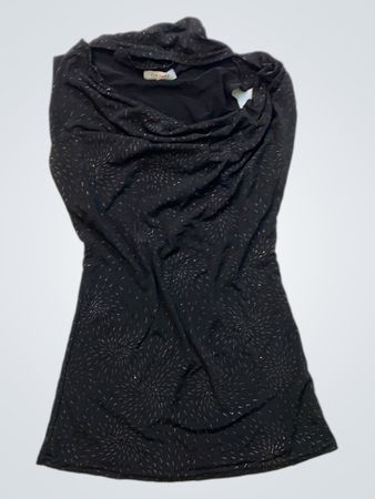 orsay Black Sparkle Cowl Neck Top
