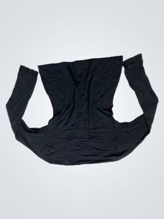 Rosso Tiziano Schwarzes Langarmshirt mit Spitzenbesatz