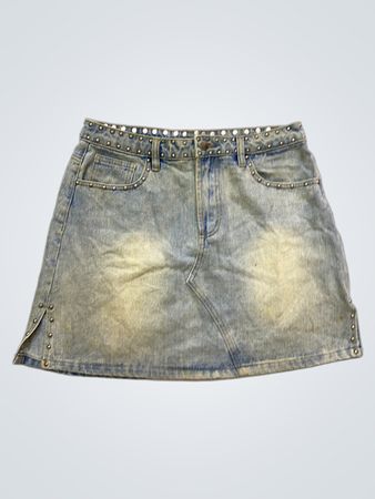 Jeans-Minirock mit Nieten
