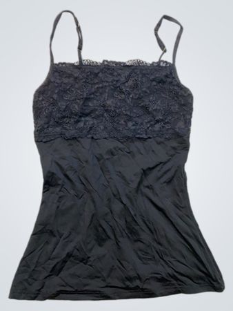 Schwarzes Spitzen-Cami-Unterhemd
