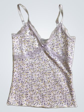 Spitzenbesetztes Camisolentop mit Blumenmuster