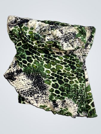Grün-schwarzes Animal-Print-Trägerloses Top
