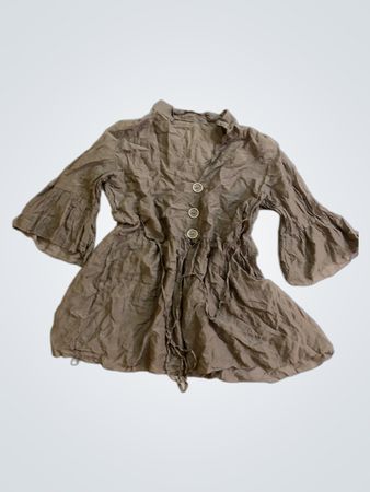 Braune Bluse mit Glockenärmeln