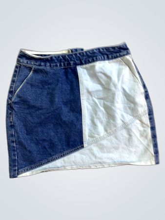 Jeans-Minirock in zweifarbiger Optik