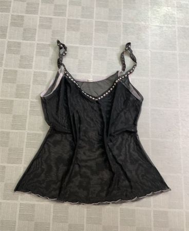 Schwarze transparente Babydoll-Chemise