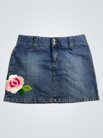 Sisi Miss Jeansrock mit Rosenstickerei