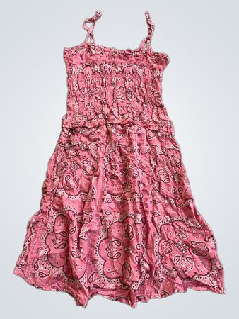 Tezenis Pink Paisley gerafftes Midikleid