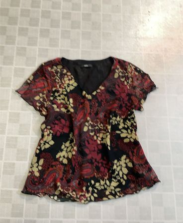 Marks & Spencer Schwarze Paisley-Print Transparente Bluse