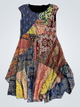 Patchwork-Print-Kleid