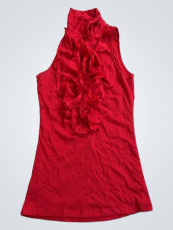 Motivi rotes ärmelloses Top mit Rüschendetail