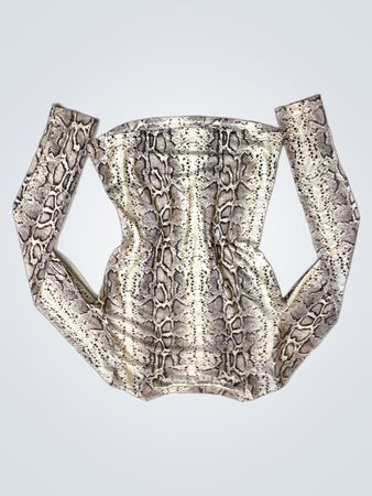Langarm-Top mit Schlangenprint