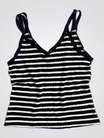 Schwarz-weiß gestreiftes Tanktop