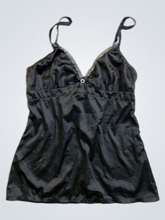 SOHO COLLECTION Schwarzes Spitzensaum-Cami
