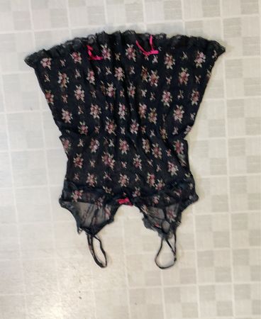 E.g.regia Schwarzes Blumen-Mesh-Babydoll