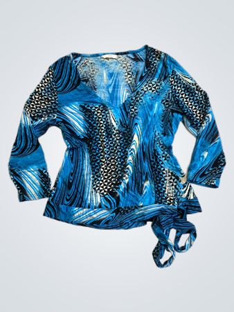 Yera Blue Oberteil mit abstraktem Print
