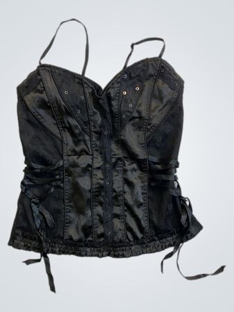 Schwarzes Korsett-Top
