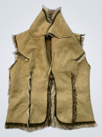 Wildleder-Weste mit Fellbesatz
