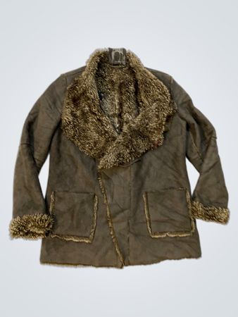 La Collection Veste en suédine marron doublée de fourrure taille 14
