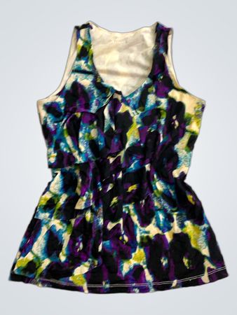 Ärmelloses Top mit abstraktem Blumenmuster