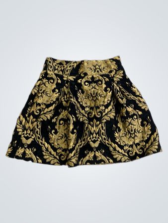 Schwarzes und goldenes Brokatkorsetttop