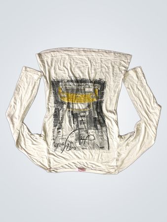 MAI TAI Weißes Langarm-T-Shirt mit New-York-Grafik