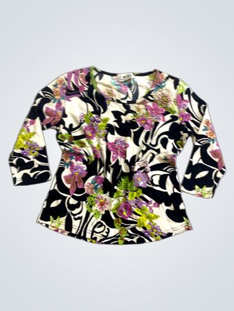 RIZZ Damen Langarm-Oberteil mit Blumenmuster