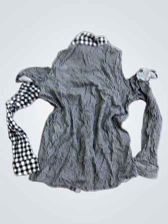 Desigual Damen schwarzes und weißes Vichy-Hemd