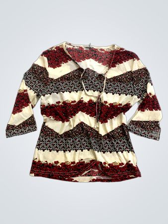 Damenbluse mit Blumenmuster und V-Ausschnitt