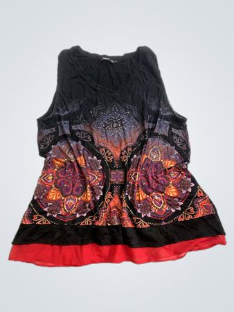 Desigual schwarzes besticktes Tunika-Oberteil