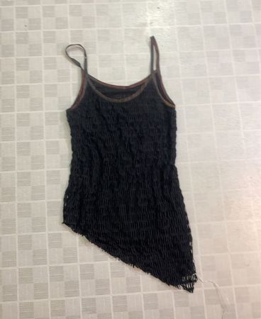Schwarzes, strukturiertes Slipkleid