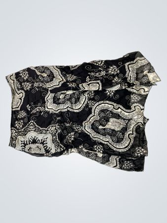 Motivi schwarzer und weißer Paisley-Print-Schal