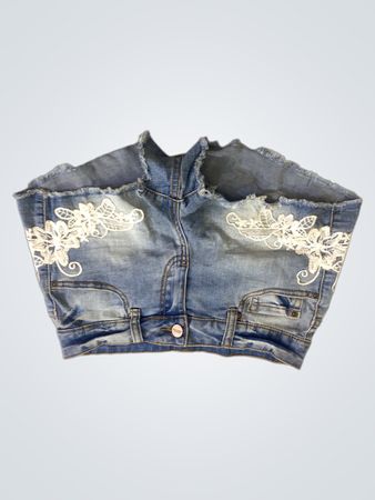 InsJeans Damen-Jeansshorts mit Spitzendetail
