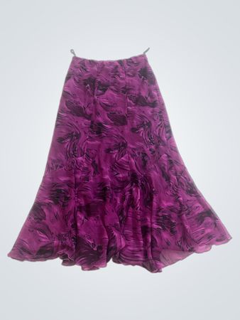 ANNABELLE Maxi-Rock mit lila-schwarzem abstraktem Muster