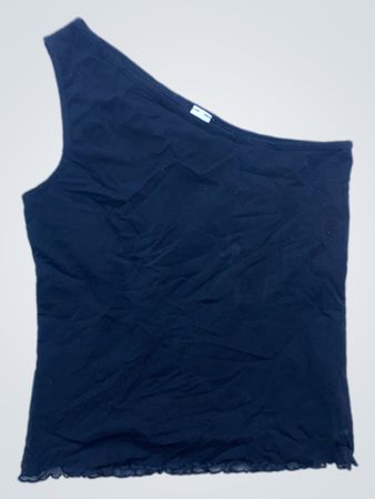 Schwarzes One-Shoulder-Top
