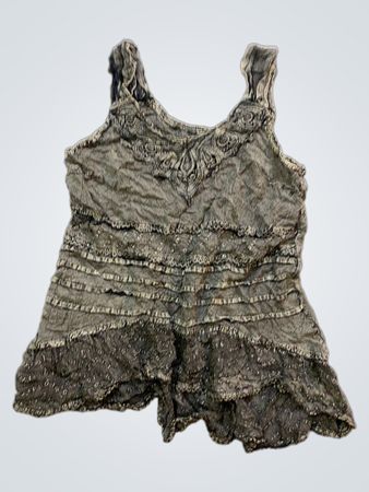 Damen graues Rüschennkleid
