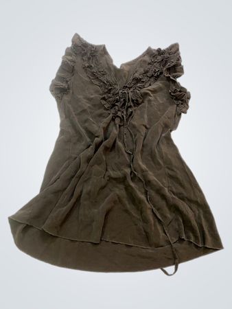 Braunes Rüschenkleid