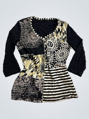 Patchwork-Langarmshirt