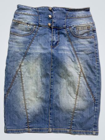 Reservierter Denim-Bleistiftrock