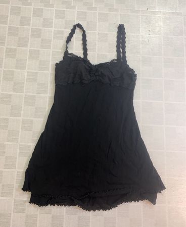 Hanky Panky schwarzes Slip-Kleid mit Spitzenbesatz