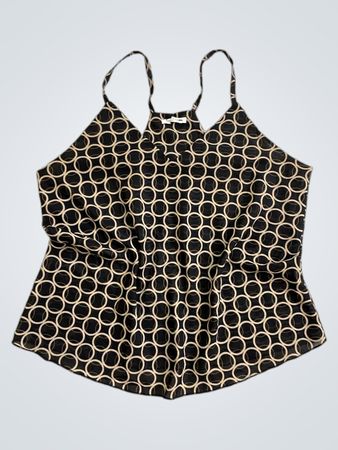 Baraka & Ziggy ITALY Black & Gold Circle Print Top