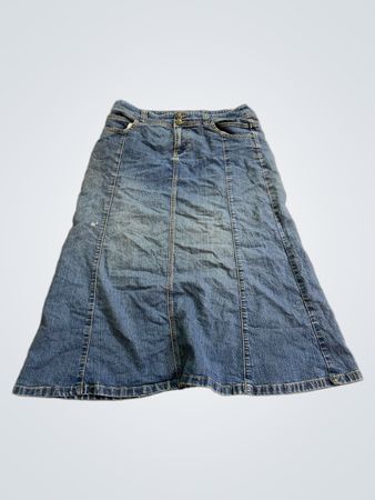 christopher & banks women's denim maxi skirt