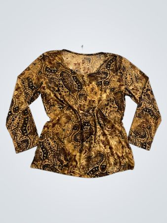 Susan Lawrence Paisley Print Long Sleeve Top