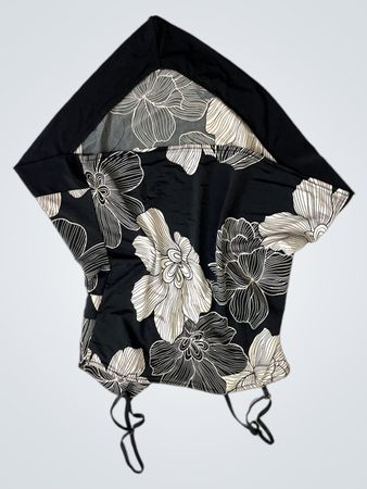 Black and White Floral Halter Top