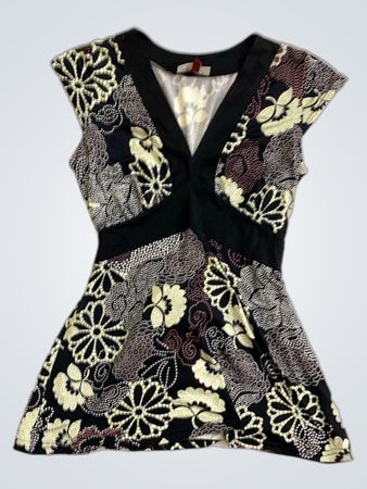 LA CITY Women's Floral Print Dress with Tie