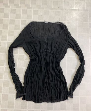 NAFNAF Black Crinkled Long Sleeve Top