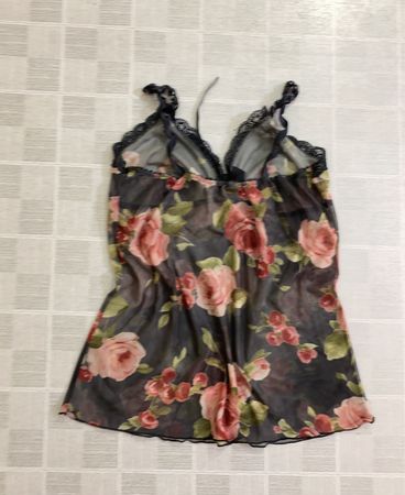 Caraco en imprimé floral léger avec bordure en dentelle