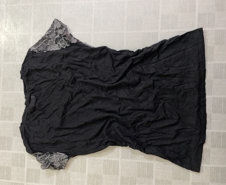 Black Lace Overlay T-Shirt