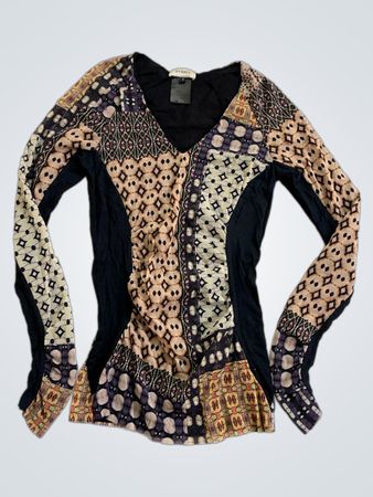 HYBRIS Patchwork Long Sleeve Top