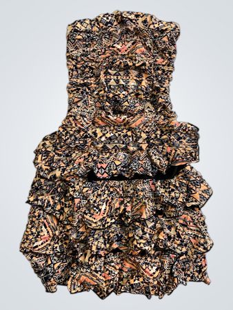 BLIND DATE CASUAL Printed Ruffle Dress